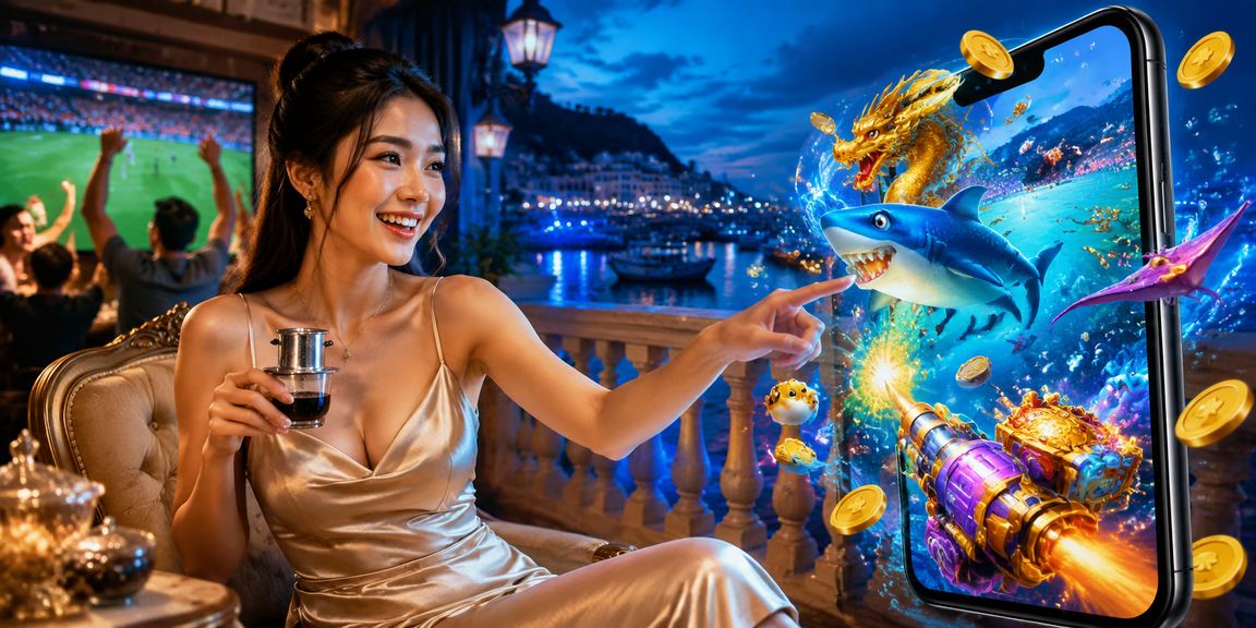 Người chơi Đà Lạt thư giãn với game bắn cá và cà phê buổi chiều