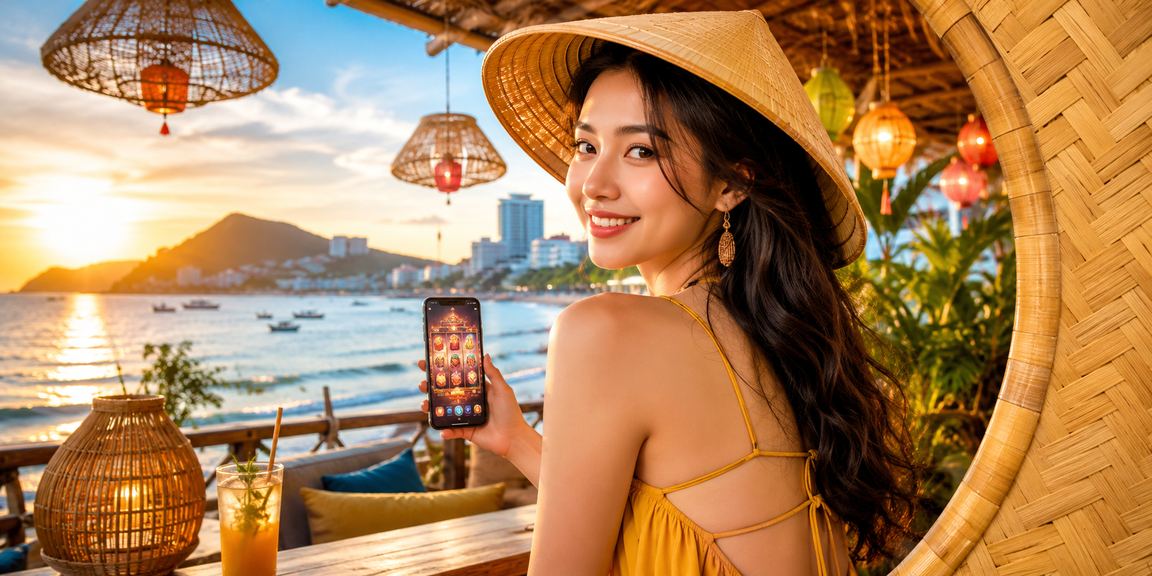 Người dùng tại Vũng Tàu đặt cược thể thao trên điện thoại di động bên bờ biển